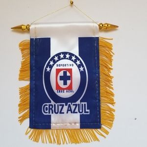 Cruz azul banderita para el carro